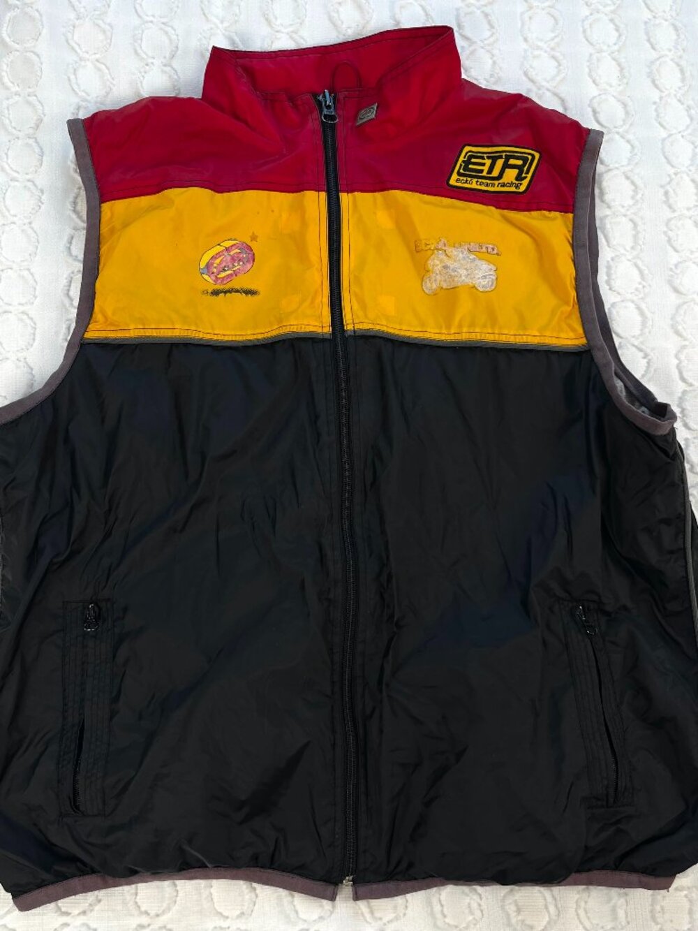 VTG Ecko Unltd Team Racing Vest Men's XL Motorcycle Nylon Jacket Lined Rare